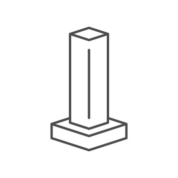 Construction column line outline icon