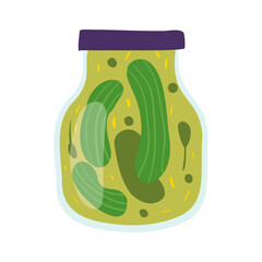 Homemade jar for preserving fruits and vegetables.Glass jars with canned vegetables, compotes and berry jams. Winter supplies. Autumn harvest season.