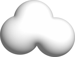 Cloud 3d icon on the white background.	