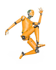 almost human cyberman is jumping fast