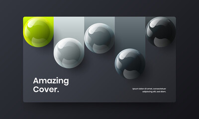 Premium 3D balls landing page concept. Bright web banner design vector template.