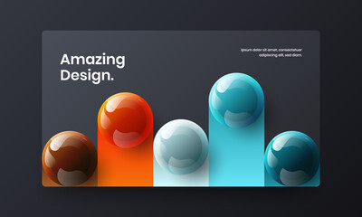 Creative brochure design vector illustration. Original realistic balls journal cover layout.