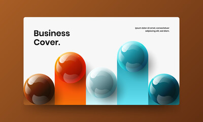 Trendy 3D balls banner template. Premium corporate identity vector design illustration.
