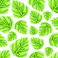 Tropical leaf seamless pattern for wallpaper and background