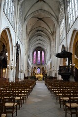 Paris, France 03.23.2017: Great gothic church of Saint Germain l´Auxerrois in Paris