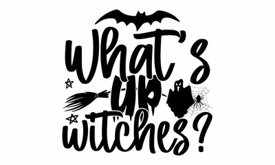 What’s up witches, Halloween  SVG, t shirt designs, Get in the creepy halloween spirit with this trick or treat cut file, This clip art piece features the words trick or treat with pumkins, bats, and 