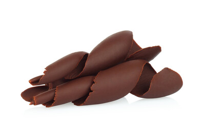 Chocolate Curls on white background