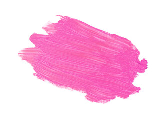 Pink lipstick smear smudge on white background