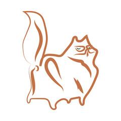 illustration of a red cat