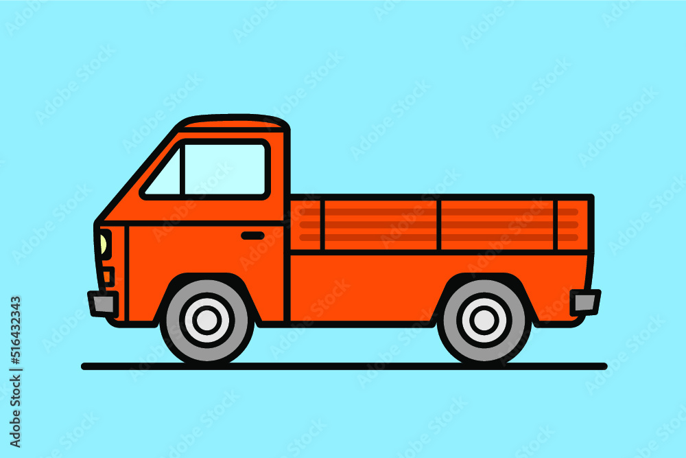 Wall mural vector illustration of a vintage pickup truck for transportation