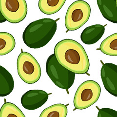 seamless pattern of avocado illustration