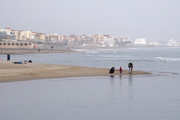 The beach of Ostia in the winter, Italy