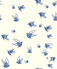 seamless pattern with birds, birds motifs