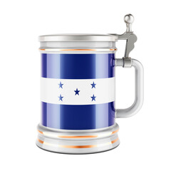 Beer mug with Honduranian flag, 3D rendering
