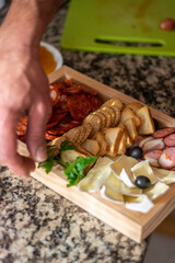 person slicing onion