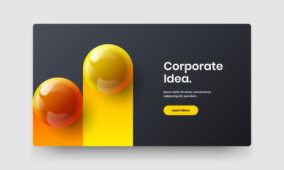 Multicolored realistic spheres booklet template. Creative front page design vector layout.