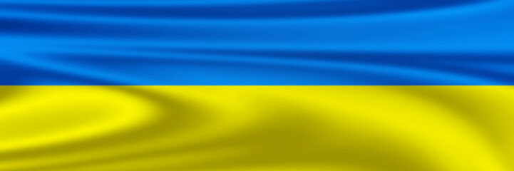 Flag of Ukraine. Ukrainian state flag. Copy space.