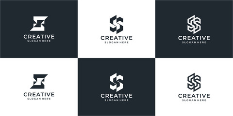 Set S Logo Design Simple Creative Abstrak