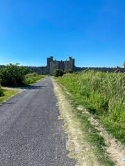 Fototapeta na wymiar Route vers la forteresse médiéval de Aigues-Mortes, Occitanie