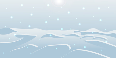 Winter background. Vector image. Winter landscape with falling Christmas shining beautiful snow.  New Year's landscape.