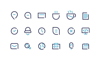 Office icon set vector stroke