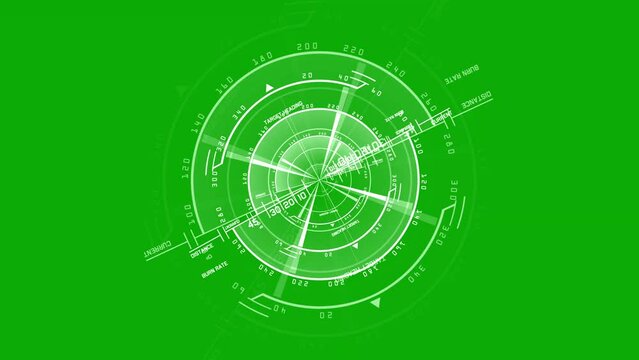 Turning signal transmission circles on a green screen background