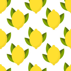 Fresh ripe yellow lemons seamless pattern.