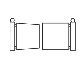 modern open gate icon -vector illustration