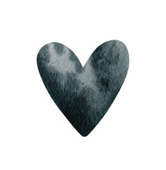 Watercolor illustration of heart isolated on white background