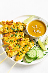 Chicken satay with peanut sauce
