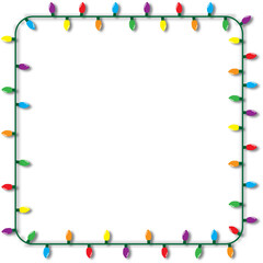 Obraz premium Christmas lights string isolated frame on white background vector
