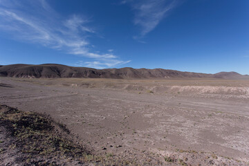 Fototapeta na wymiar View of desert landscape in San Pedro de Atacama