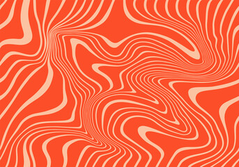Seamless Pattern with Lines. Stylized Salmon Fish Fillet Texture. Abstract Vector Background for Fish Packaging, Sushi Restaurants and Menu Design