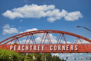 Peachtree Corners sign in Norcross Georgia