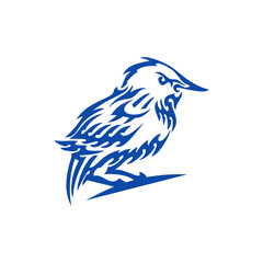 blue bird on white background, Creative bird vector art
