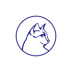 Fototapeta premium cat on a white background. Creative cat logo with a circle vector design