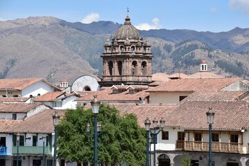 Andean Scenery and Spanish architecture  in Peru