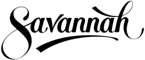 Savannah - custom calligraphy text - obrazy, fototapety, plakaty