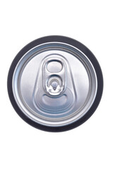 Top view of can with white background