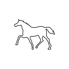 silhouette of a horse. Black outline Silhouette horse  with white background