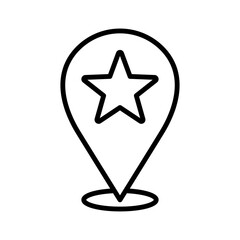 Pointer with star icon. Pictogram isolated on a white background.