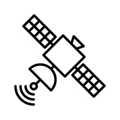 Satellite solid icon, navigation and communication. Pictogram isolated on a white background.