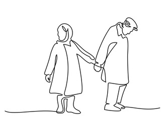 Romantic elderly couple. Old grandfather and grandmother