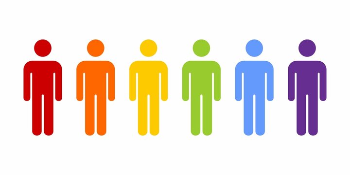 group of people vector illustration,colorful person icon.