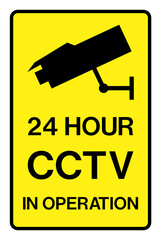 24 hour CCTV in operation warning notice sign