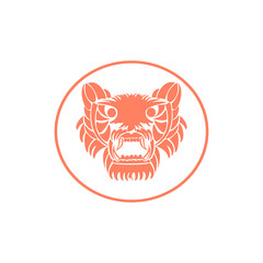tiger head icon. Animals tiger head face logo with vector template