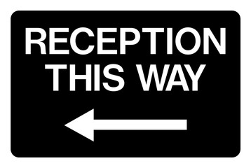 Reception the way sign with left arrow 