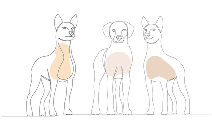 one continuous line drawing of a dog vector