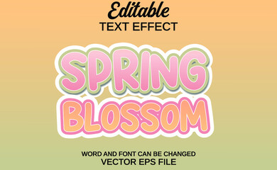 editable vector text effects spring blossom
