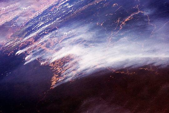 Fires, flattering fires from space. Elements of this image furnished by NASA